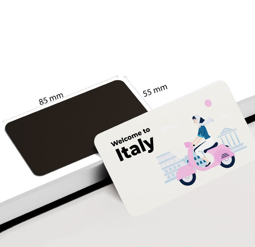 dhcrafts Rectangular Rubber Fridge Magnet / Magnetic Card Multicolor Italy D2 Design Pack of 1 (8.6cm x 5.4cm)